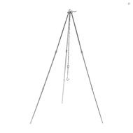 BBQ Tripod Frame with Chain and Hook Storage Bag Adjustable Height Camping Tripod Stand for Open Fire Travelling Hiking Picnic BBQ
