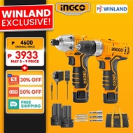 Ingco by Winland Lithium-Ion Cordless Drill and Cordless Impact Driver 2-PC Combo Kit ING-CT
