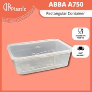 Abba A750 Rectangular Disposable Plastic Food Container [ 50sets± ] -ABBAWARE A750 / 750ml- Bekas Bihun Goreng/ Bubur