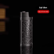 Nhỏ BIC J5 J25 Mini Vintage Khắc Bật Lửa Hợp Kim Kẽm Hoa Văn Thanh Lịch Thuốc Lá Phụ Kiện
