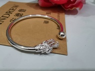 999 Solid Silver Bangle 999实心纯银开口龙头手镯