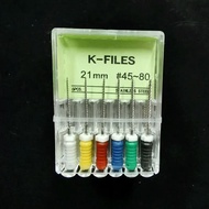 AG | AG 6Pc Dental Hand Use K-Files 21/25mm Stainless Steel Endodontic Root Canal Files Dentist Endo