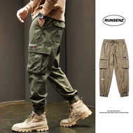 M-5XL American Vintage Cargo Pants Men Plus Size Slim Fit Long Pants Casual Jogger Pants
