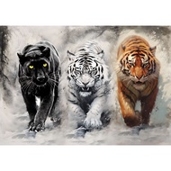 Print Painting, THREE TIGER, JUMBO Size, 100x70cm & 150x100cm & 200x100cm/Wall Decoration/Printed Po