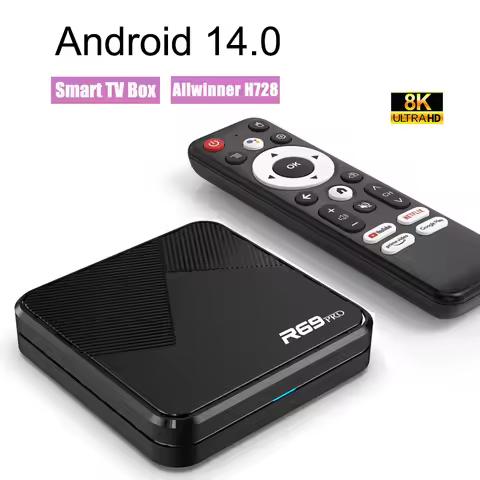 TV Box R69 PRO Android 14 8K Wifi6 Allwinner H728 Voice Remote Media Player Home Set Top Box Smart A