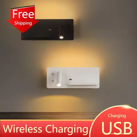 Modern Hotel Wall Lamp Usb Wireless Charging Sconce Lights Reading Lighting Decoration Spotlight Bac