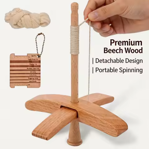 Wood Turkish Drop Spindle Detachable Yarn Making Hand Crafters Turkish Spindle with Instruction Knit