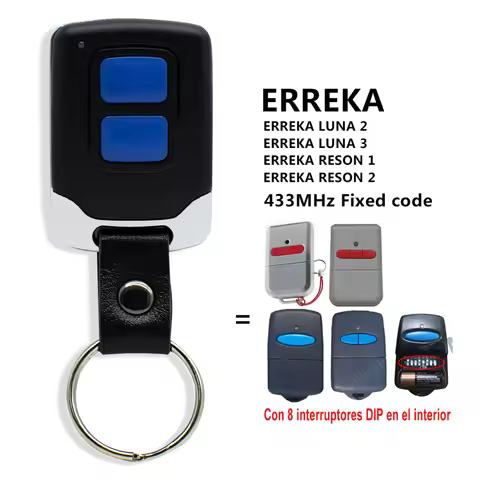 ERREKA LUNA 2 Garage Remote Controller 433.92MHz Fixed Code Clone ERREKA LUNA 3 RESON 1 RESON 2 / ER