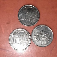 Mata Uang Koin Singapura Dollar 10 sen