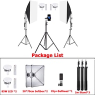 Cellphone ไลฟ์สด 85W/300W ไฟไลฟ์สด สตูดิโอถ่ายภาพ ไฟต่อเนื่อง ไฟสตูดิโอ ไฟถ่ายรูป 50x70cm Softbox