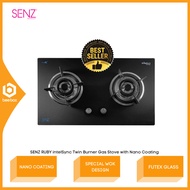 SENZ RUBY intelSync Twin Burner Gas Stove with Nano Coating Futex Glass SZ-GS980FL SZGS980FL Dapur G