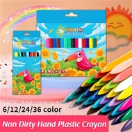 6/12/24/36 Colors Plastic Crayons for Kids Non-Toxic No Dirty Hand Safe Washable Crayon Toddler Gift