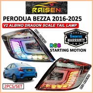 Perodua Bezza 2016-2025 (Albino / RGB) Dragon Scale Design Dynamic Tail Lamp With Signal Running
