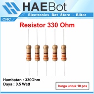 Resistor Tahanan 330 Ohm 1/2 Watt 0.5 Watt 330Ohm Penghambat Carbon Ka