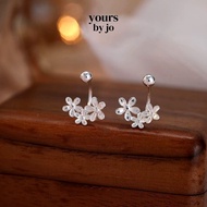 Yours by Jo S925 Sterling Silver Daisy Blooms Barbell Earrings