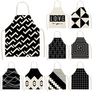 Nordic black geometric pattern apron aprons for women apron kitchen Apron for kitchen aprons apron f