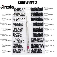 Jinsla 18ชนิด500 Pcsสกรูเล็กใช้สำหรับซ่อมแว่นตานาฬิกาแท็บเล็ตโทรได้สกรูชุดเครื่องมือไขควง