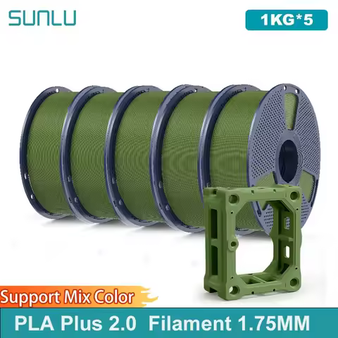 SUNLU 5KG PLA+2.0 3D Printer Filament Tougher and Stronger PLA Plus Filament 1000G/Roll 1.75mm 3D Fi
