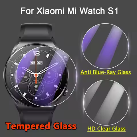 5Pcs Screen Protector For Xiaomi Mi Watch S1 Pro Active Full Cover 2.5D HD Clear / Anti Blue-Ray Tem