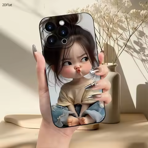 Cute Pout Girl Pattern Silicone Phone Case For Xiaomi Redmi 17 15C 13C 14C Redmi Note 15 14 13 12 11