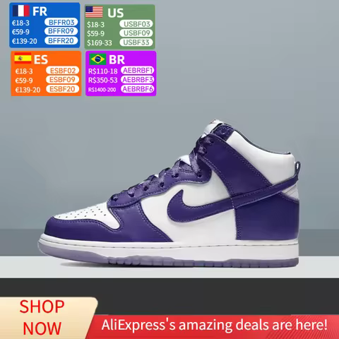 Nike Dunk SP “Varsity Purple” High-Top Skate Shoes Stylish Comfortable Slip-Resistant Durable Unisex