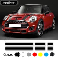 For MINI Cooper F56 R56 F55 F57 R57 JCW Accessories Car Hood Sticker Bonnet Stripes Engine Cover Ban