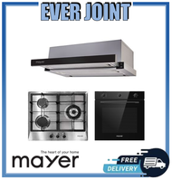 Mayer MMSS633 [60cm] 3 Burner Stainless Steel Gas Hob + Mayer MMTH90 [90cm] / MMTH60 [60cm] Telescopic Hood + Mayer MMDO8R [60cm] Built-in Oven with Smoke Ventilation System Bundle Deal!!