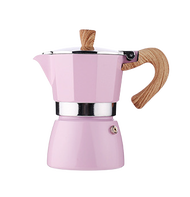 ☕ Happy Life Shop☕  CJ Moka Pot COFFEE เครื่องชงกาแฟสด (ด้ามจับลายไม้) หม้อต้มกาแฟ Mocha Espresso  3/ 6 cup mocha pot ชุดชงกาแฟสด โมก้าพอล ลุงหนวด