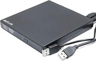 USB External Portable CD/DVD Disc Player Optical Drive for HP Dell Lenovo Asus Acer Samsung Toshiba Sony Ultrabook Laptops, CD-RW/DVD Combo 24X CD-R Burner, New in Box