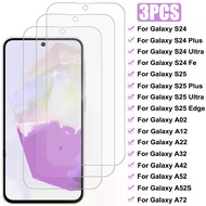 3Pcs Full Tempered Glass For Samsung Galaxy S25 Edge S24 Ultra Plus S24 Fe Screen Protector For Sams
