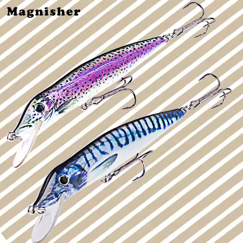 Magnisher Floating Minnow Baits 12cm 14.5g Hard Bait Wobblers Fishing Lures Pike Bass Crankbait Fres