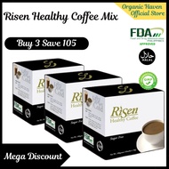 3 BOX (10 sachets)/ Authentic Risen Coffee Mix/ Cocoa/ Maca root/ Tongkat Ali/ Gingko Biloba/ Moring