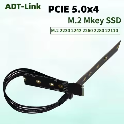 Gen5x4 M.2 NVMe SSD Extension Cable Solid Drive Riser Card M2 SSD PCI-E 5.0 X4 M Key GEN5 for M.2 22