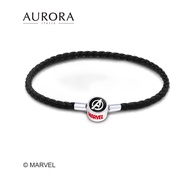 MARVEL X AURORA ITALIA Charm Leather Bracelet (Black)