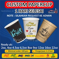 SCREEN PRINTING PAPER CUP SINGLE WALL PAPER CUP CUSTOM 2oz 4oz 4.5 oz 6.5oz 8oz 9oz 12oz 16oz 22oz