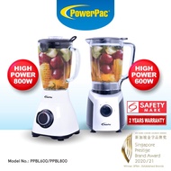 PowerPac Professional High Power Blender, Bubble Tea Blender, Commercial Blender with Glass Jug (PPBL600/PPBL800)