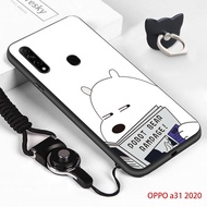 เคสมือถือเคสโทรศัพท์เคส OPPO A31 2020 / A8 2020 (แหวนนิ้ว + เชือกเส้นเล็ก) กันกระแทกโทรศัพท์มือถือเคสมือถือเคสโทรศัพท์เคส สาวๆยางTPUโทรศัพท์มือถือปลอกน่ารักหมีSoftca