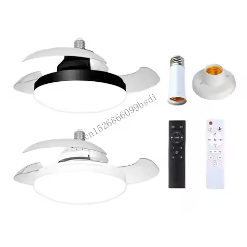 E27 Socket Ceiling Fan Light with LED Light Ceiling Fan Lamp 48W Ceiling Light