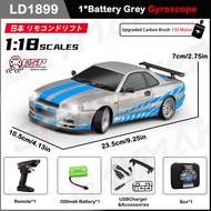 JRBAS Ldr/c LD1899 1/18รุ่น RC รถดริฟท์ GTR R34เนื้อโลหะผสมโลหะเปลือก Mobil Remote Control ในไจโรสโค