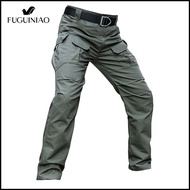 Fuguiniao กางเกงยุทธวิธีผู้ชายยืดผ้าฝ้ายกางเกงทำงานสบายๆ IX2หลายกระเป๋ากางเกงขายาว