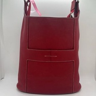 Hermes/愛馬仕 Good News H系列水桶包 中國紅斜挎包 框L刻