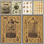 Plants Mushrooms Painting Calligraphy Canvas HD Poster Wall Art interior Hallway Home Decoration Hol