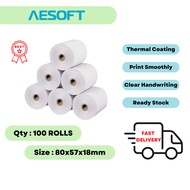 Thermal Receipts Paper Roll 100rolls box 200rolls box 【80X57X18MM】【57X60X12MM】【57X40MM Coreless】