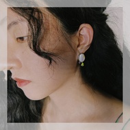 Yeah jewelry Official Store Original Shell Inlaid Colorful Gemstone 925 Earrings Niche Girl Valentin