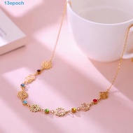 EPOCH 7 Chakra Necklace, Stainless Steel Gold Color Chakra Charm Choker, Power Charm Choker Style Ba