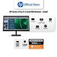 HP Series 3 Pro 21.5 inch FHD Monitor - 322pf | 22" FHD (1920 x 1080) | IPS | HDMI, VGA, DisplayPort