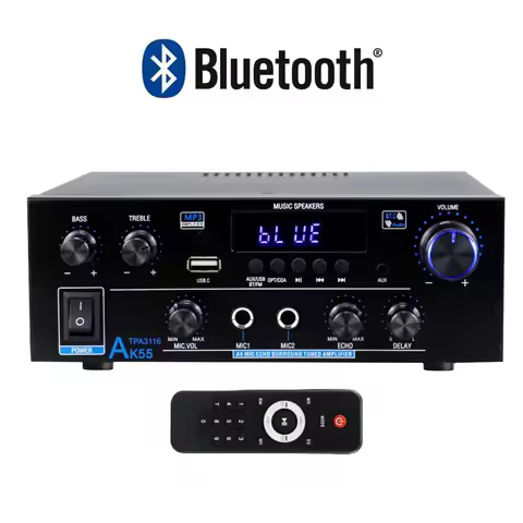 Auto-partner Car / Camper vans / Boat HiFi Audio Amplifier Digital Bluetooth AMP RMS 70W+70W Channel