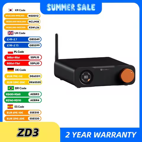 Fosi Audio ZD3 Bluetooth USB Desktop DAC ARC Input, ES9039Q2M Fully Balanced Digital Decoder for Ste