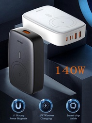 ชาร์จไฟเร็ว LDNIO 140W ชาร์จไร้สาย 6-in-1 ชาร์จแบบเส้นตรง USB-C/Type-C/PD65W สำหรับโน้ตบุ๊กและโทรศัพ