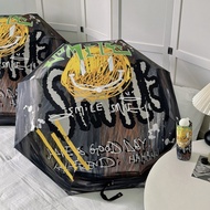 Yellow Graffiti Automatic Folding Umbrella Manual Umbrella Sun Protection Boyfriend Gift Ideas
